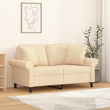 Coussins décoratifs lot de 2 Crème 40x40 cm Tissu vidaXL