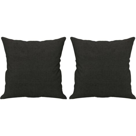 Coussins décoratifs lot de 2 Noir 40x40 cm Tissu vidaXL