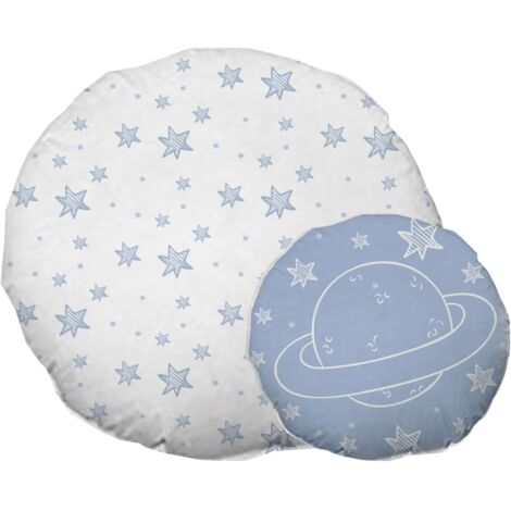 Coussins décoratifs pour enfants Planète Bleue et Blanche