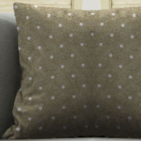 Coussins de'coratifs Tulipano 4 pcs avec housses amovibles 60% polyester 40% coton a' pois gris tourterelle 57x57 cm rembourrage copeaux de mousse de polyure'thane