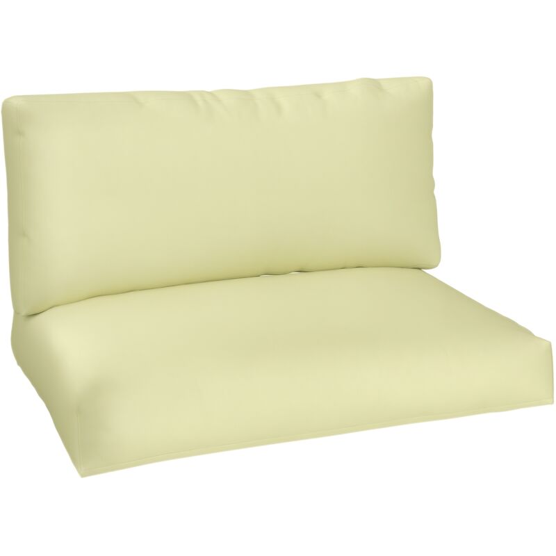 Outsunny - Coussins palette 2 places - coussins de palettes assise 120 x 80 cm dossier 120 x 45 cm - épaisseur 20 cm - tissu écru