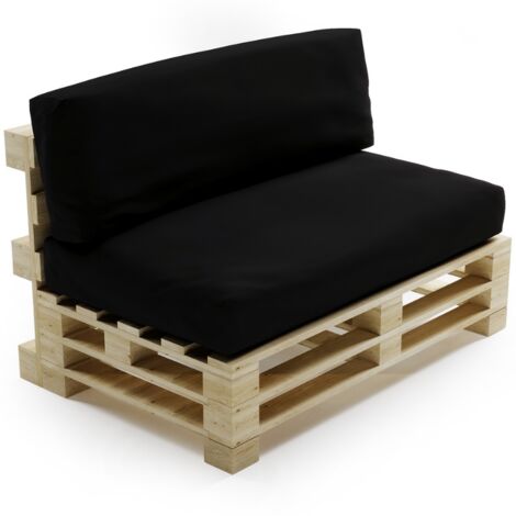 Coussins Palette Déhoussable Imperméable - LOT Noir Bananair Fabriqué en France