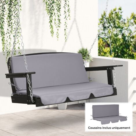 Coussins pour balancelle de jardin. coussins pour balancelle 3 places. 2 pièces.130 x 45 x 5 cm. gris foncé