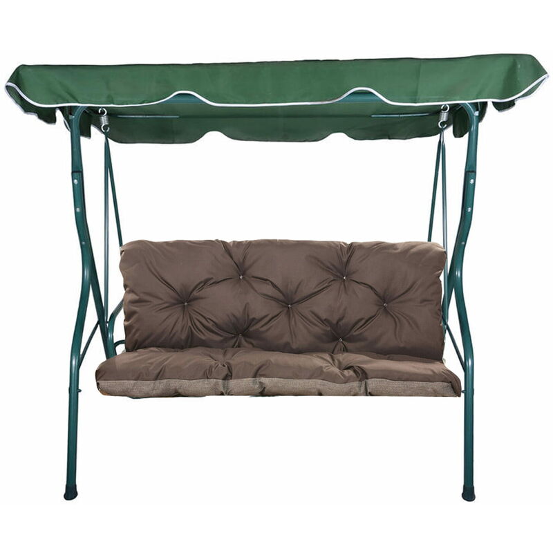 Setgarden - Coussins pour balancelle extérieur 160 x 60 x 50cm, Coussins de balancelle 3 places Brun