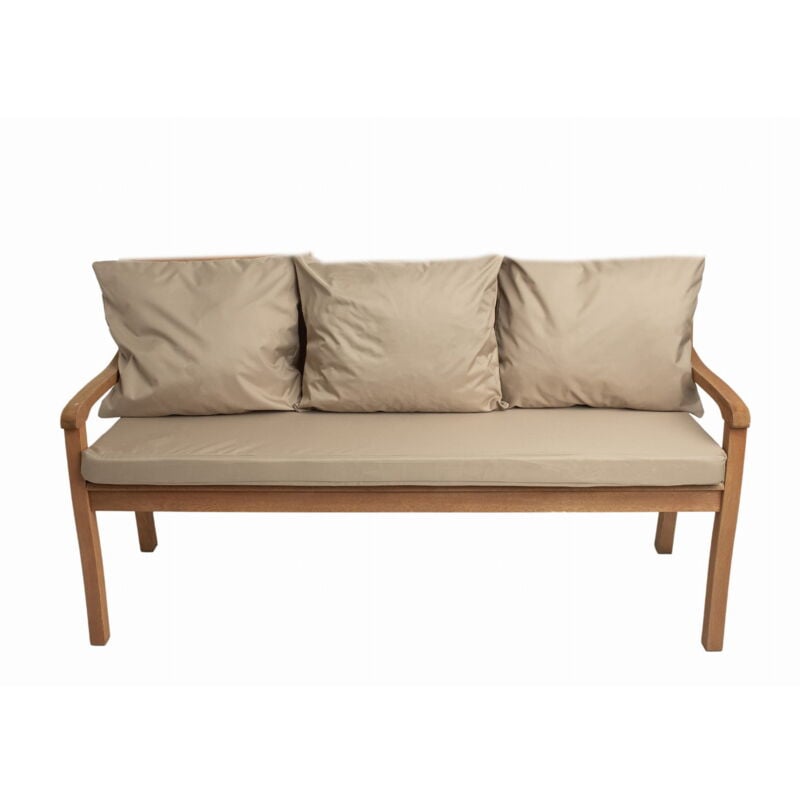 Setgarden - Coussins pour banc 150x50x7/3x50x56cm, coussins pour Banquette jardin Beige, Coussin extérieur/intérieur, Coussins 3places pour balancelle