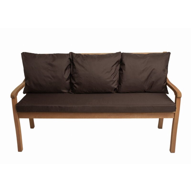 Setgarden - Coussins pour banc 150x50x7/3x50x56cm, coussins pour Banquette jardin Marron, Coussin extérieur/intérieur, Coussins 3places pour