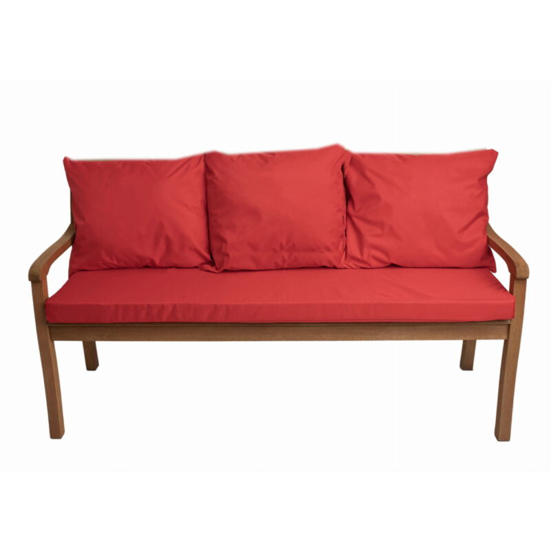 Setgarden - Coussins pour banc 160x50x7/3x50x56cm, coussins pour Banquette jardin Rouge, coussins pour banc interieur, Coussins 3places pour