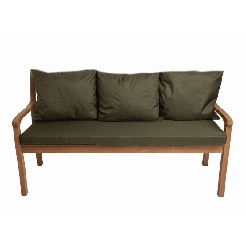 Setgarden - Coussins pour banc 160x50x7/3x50x56cm, mcoussins pour Banquette jardin Vert, coussins pour banc interieur, Coussins 3places pour
