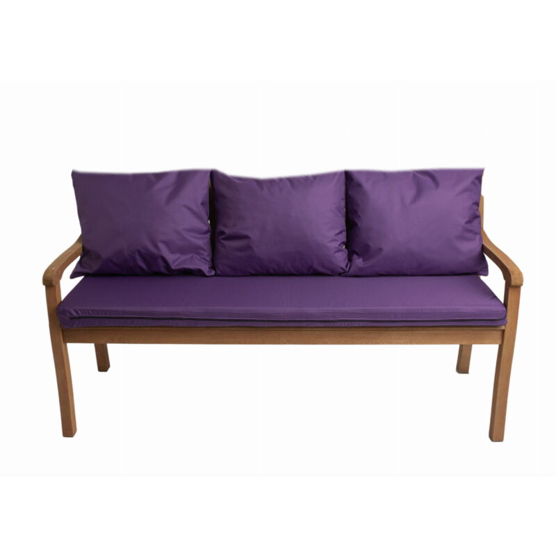 Setgarden - Coussins pour banc extérieur 140x50x7/3x50x56cm, Coussins pour Banquette de jardin Violet, Coussins pour banc 3 places, Coussin pour