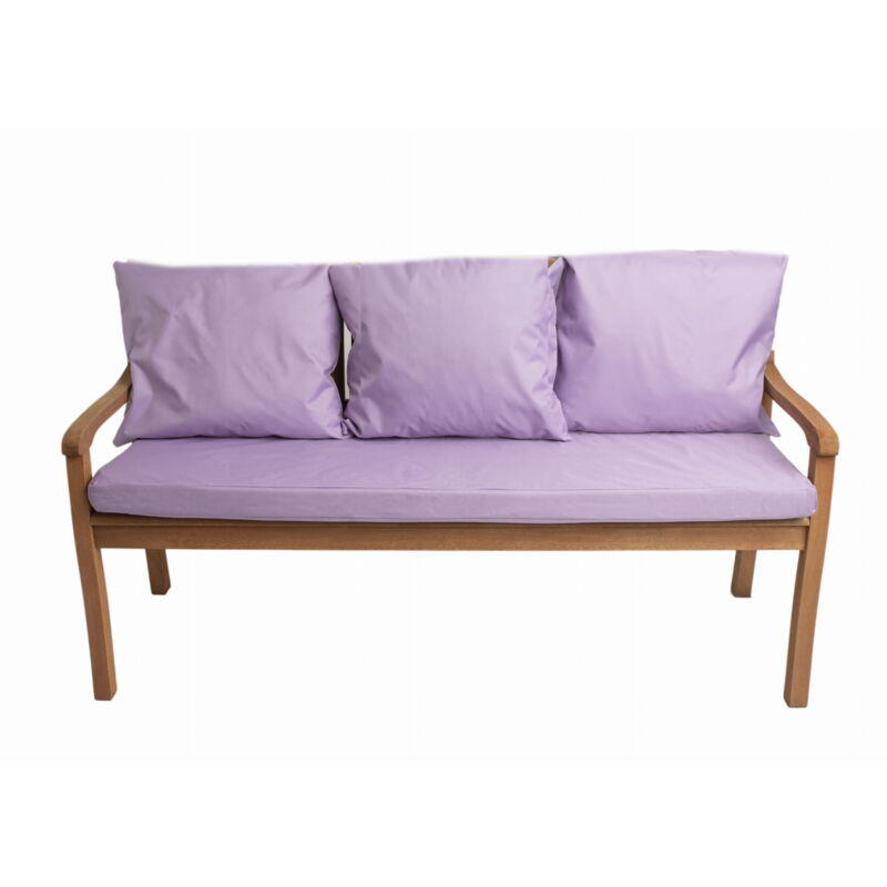 Setgarden - Coussins pour banc extérieur 140x50x7/3x50x56cm, Coussins pour Banquette de jardin Violet, Coussins pour banc 3 places, Coussin pour