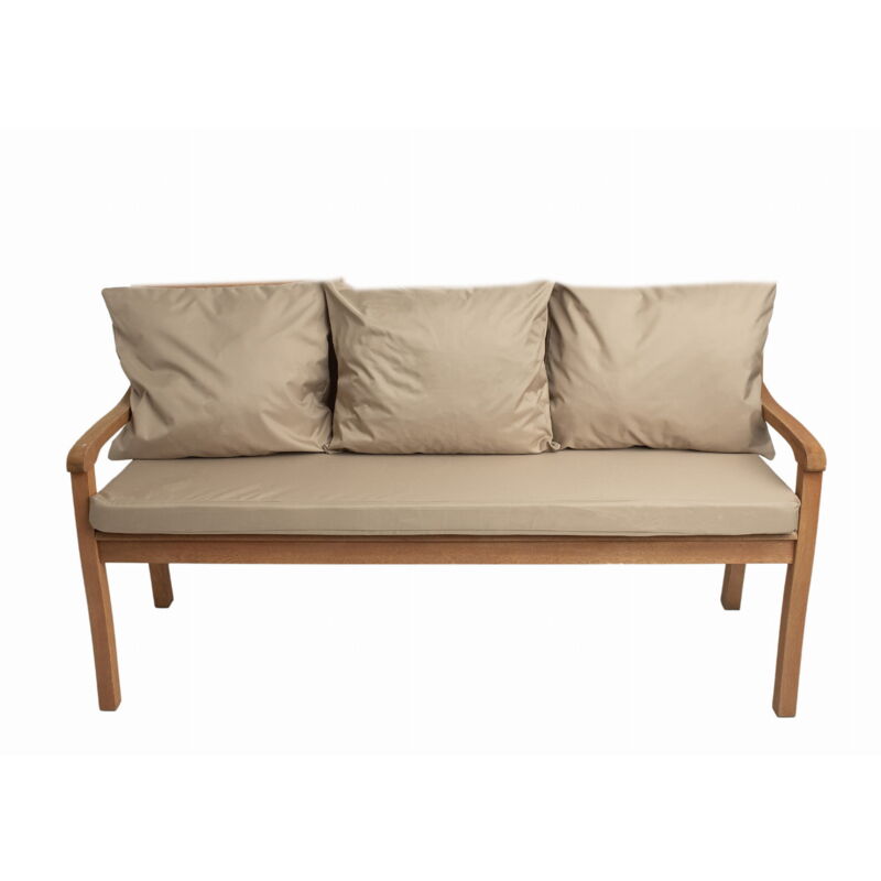 Setgarden - Coussins pour banc extérieur 140x60x7/3x50x56cm, Coussins pour Banquette de jardin Beige, Coussins pour banc 3 places, Coussin pour