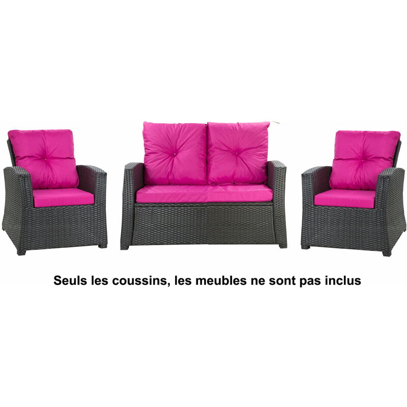 Setgarden - Coussins pour canapé, coussins pour banc, coussins pour mobilier de jardin extérieur, coussins de balançoire, coussins rotin, Rose