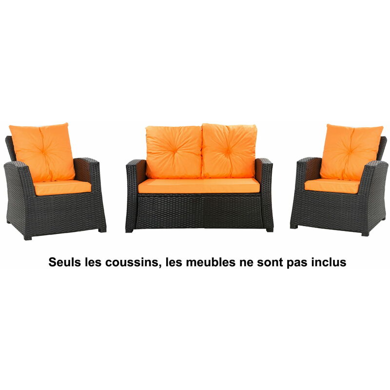 Setgarden - Coussins pour canapé, coussins pour banc, coussins pour mobilier de jardin extérieur, coussins de balançoire, coussins rotin, Orange