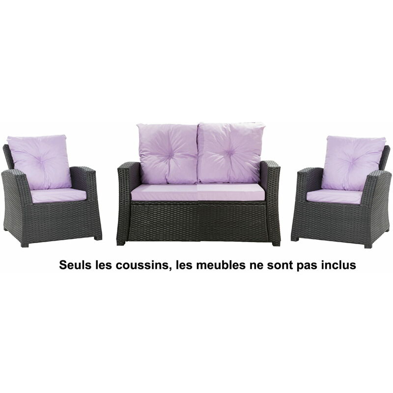 Setgarden - Coussins pour canapé, coussins pour banc, coussins pour mobilier de jardin extérieur, coussins de balançoire, coussins rotin, Violet clair