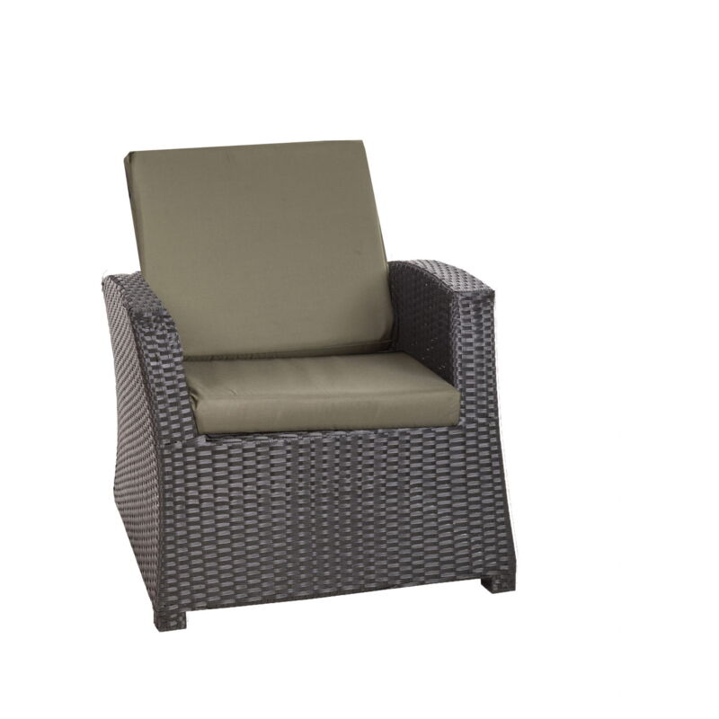 Setgarden - Coussins de chaise en résine tressée 56x52x7cm Lot de 2 coussins de chaise extérieur, Coussin de fauteuil de jardin Noir, Coussin avec