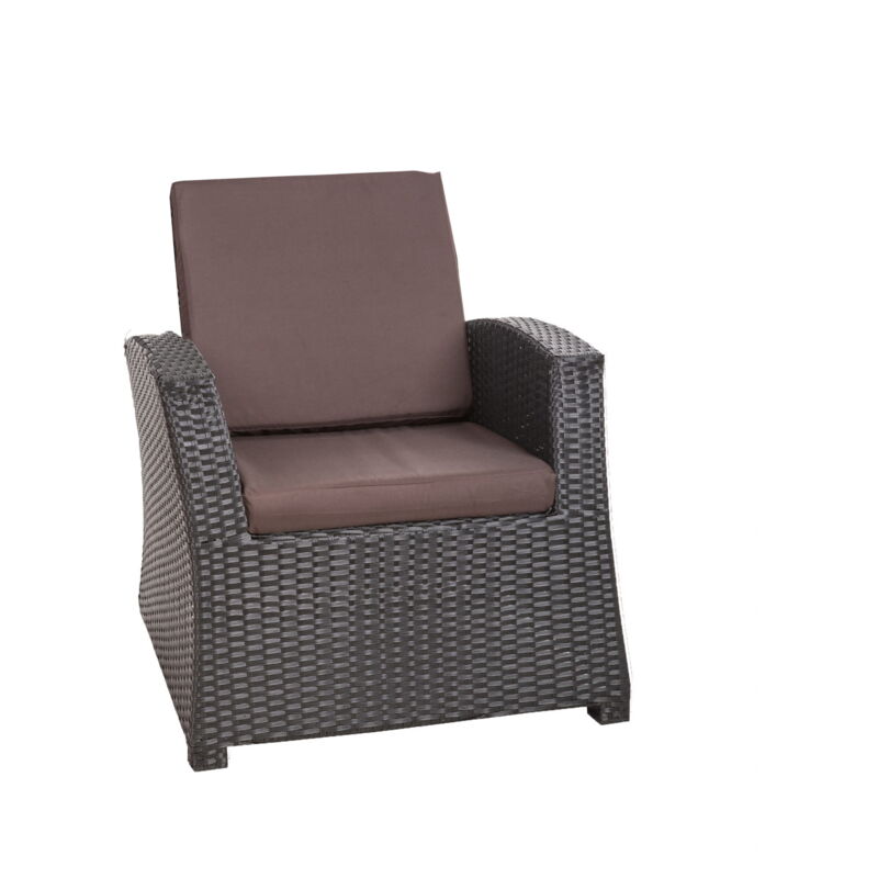 Setgarden - Coussins de chaise en résine tressée 56x52x7cm Lot de 4 coussins de chaise rotin, Coussin de fauteuil de jardin Marron, Coussin dossier