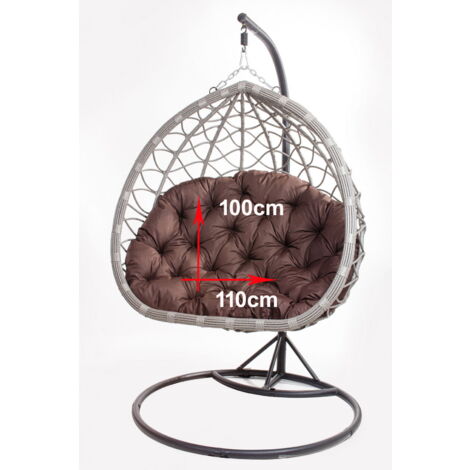 Coussins pour fauteuil berçant de jardin 110 x 100cm  Coussin Fauteuil Suspendu  Coussin fauteuil suspendu hamac  Marron