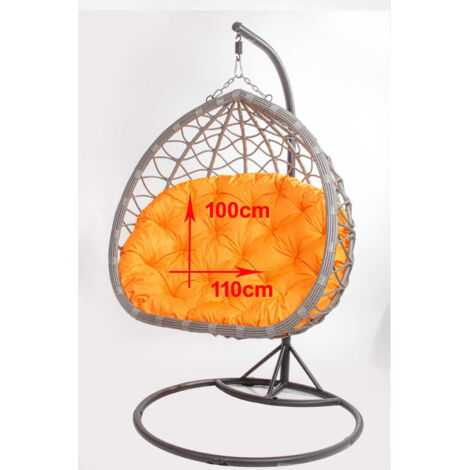 Coussins pour fauteuil berçant de jardin 110 x 100cm  Coussin Fauteuil Suspendu  Coussin fauteuil suspendu hamac Orange