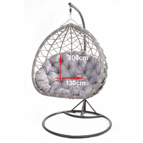 Coussins pour fauteuil berçant de jardin 130 x 100cm  Coussin Fauteuil Suspendu  Coussin fauteuil suspendu hamac Gris