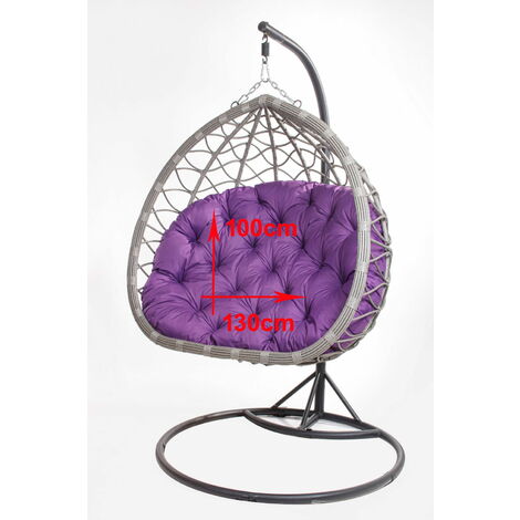 Coussins pour fauteuil berçant de jardin 130 x 100cm  Coussin Fauteuil Suspendu  Coussin fauteuil suspendu hamac Violet