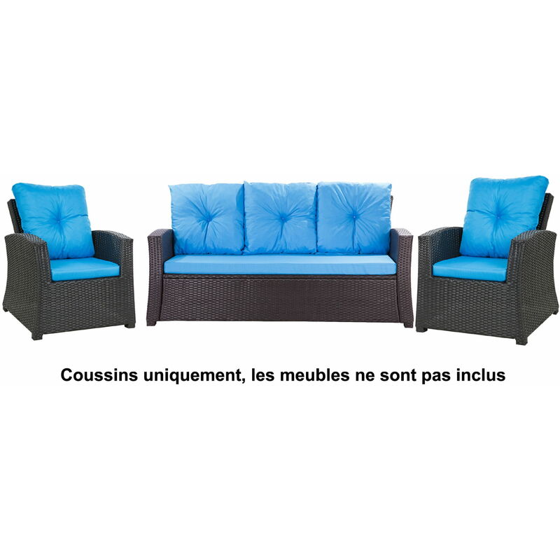 Setgarden - Coussins pour mobilier de jardin extérieur, Coussins pour canapé, coussins pour banc, coussins de balançoire, Coussins de chaise, Bleu