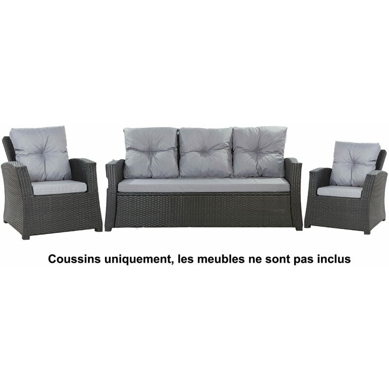 Setgarden - Coussins pour mobilier de jardin extérieur, Coussins pour canapé, coussins pour banc, coussins de balançoire, Coussins de chaise, Gris
