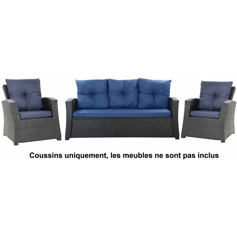 Setgarden - Coussins pour mobilier de jardin extérieur, Coussins pour canapé, coussins pour banc, coussins de balançoire, Coussins de chaise, Bleu