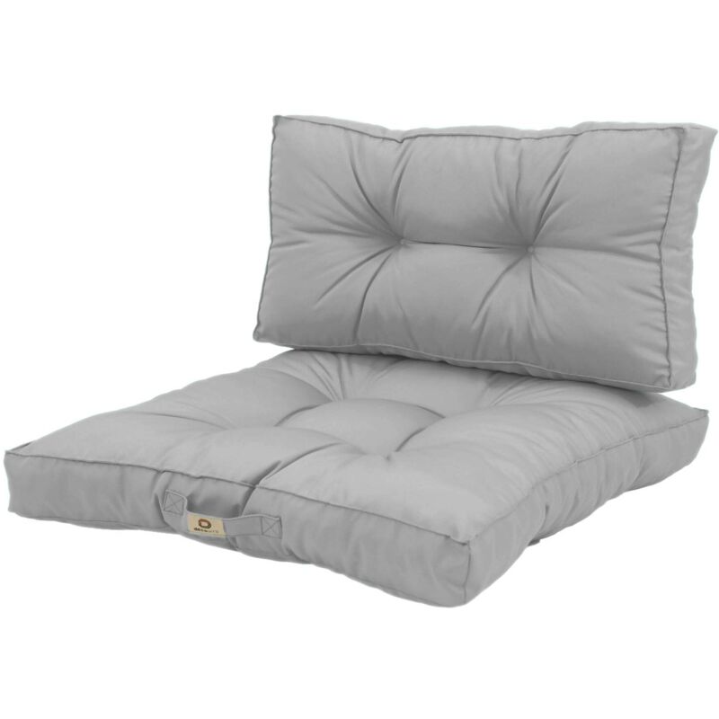 Deco Arts - Coussins pour salon de jardin capitonné 60x60cm Gris galet