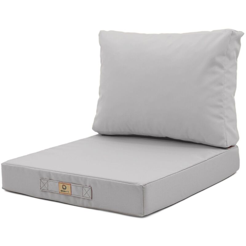 Deco Arts - Coussins pour salon de jardin déhoussable 50x50cm Gris galet