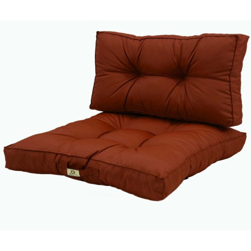 Deco Arts - Coussins pour salon de jardin capitonné 60x60cm Terracotta