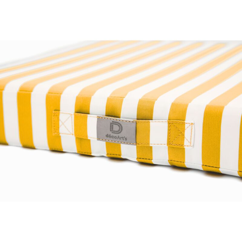 Deco Arts - Coussins pour salon de jardin déhoussable 60x60cm - Rayure Jaune