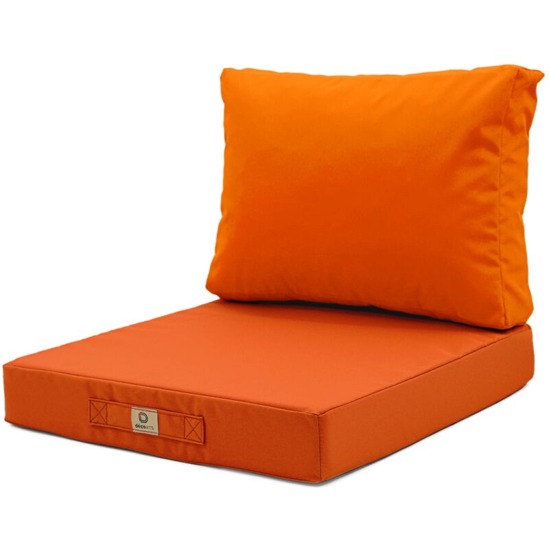 Coussins pour salon de jardin déhoussable 50x50cm orange