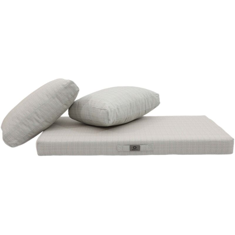 Deco Arts - Coussins pour salon de jardin déhoussable 100x50cm Beige chiné turquoise