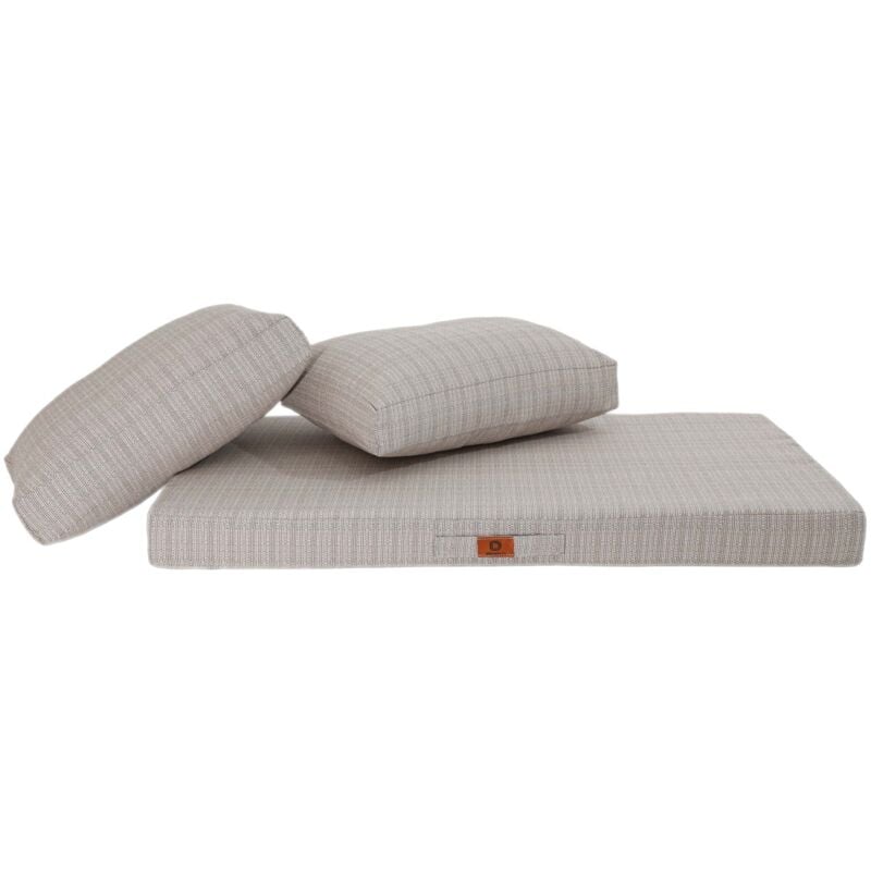 Coussins pour salon de jardin déhoussable 100x50cm Beige chiné noir