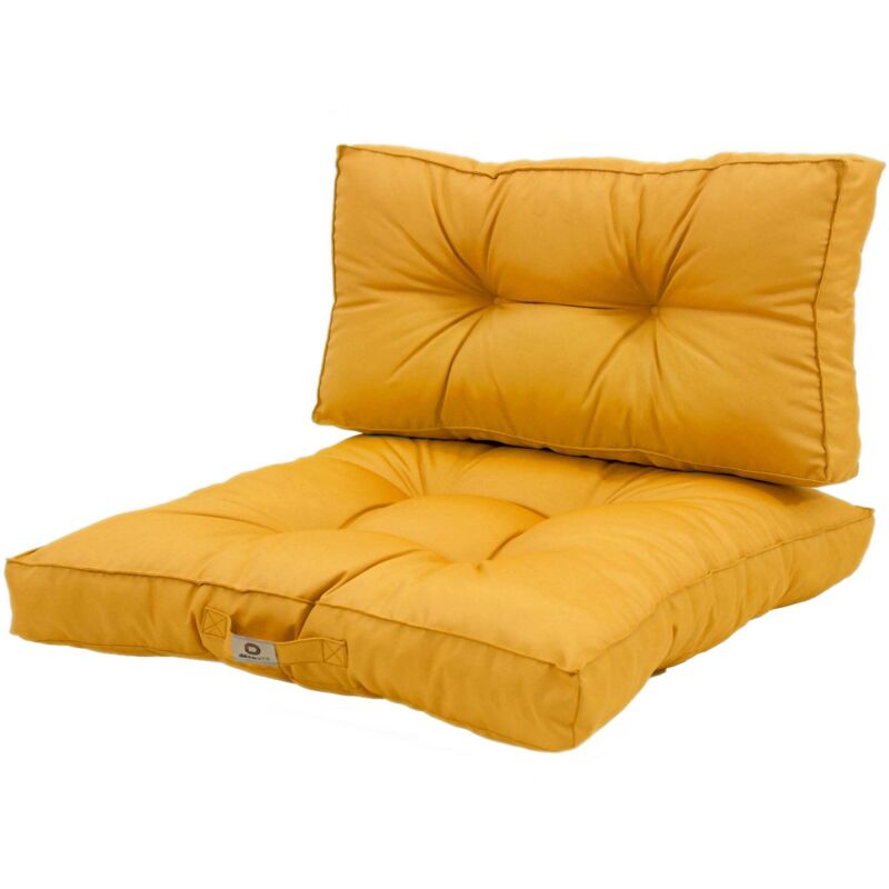 Deco Arts - Coussins pour salon de jardin capitonné 60x60cm jaune