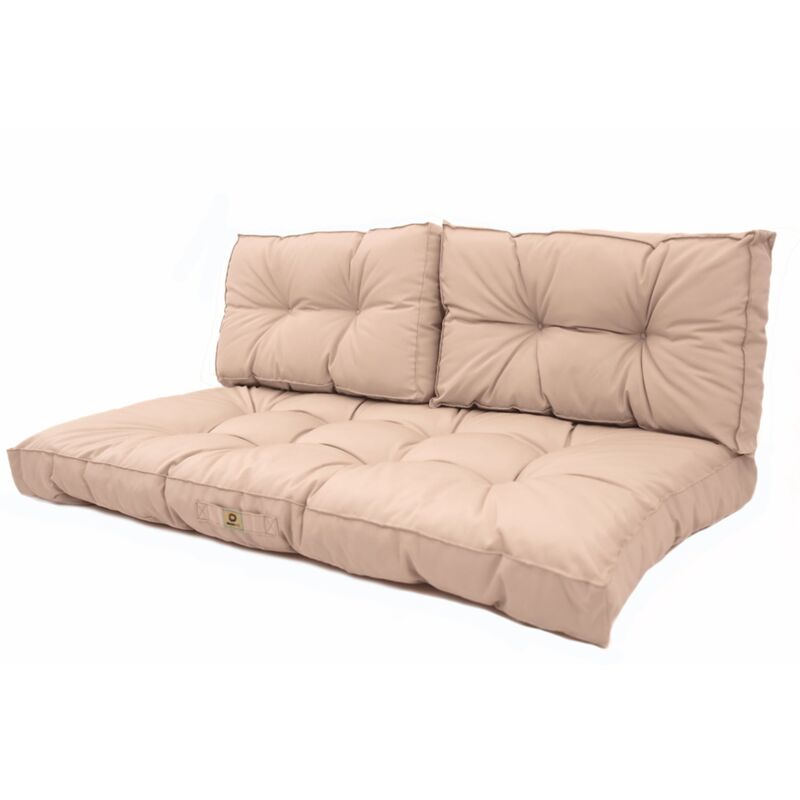 Deco Arts - Coussins pour salon de jardin capitonné 100x50cm Beige