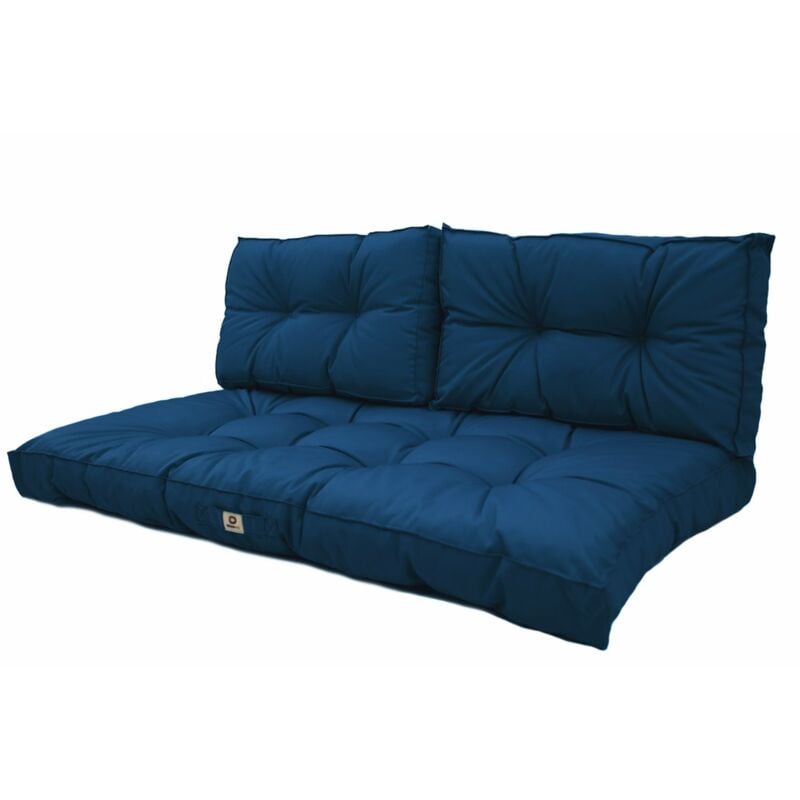 Deco Arts - Coussins pour salon de jardin capitonné 100x50cm Bleu petrole
