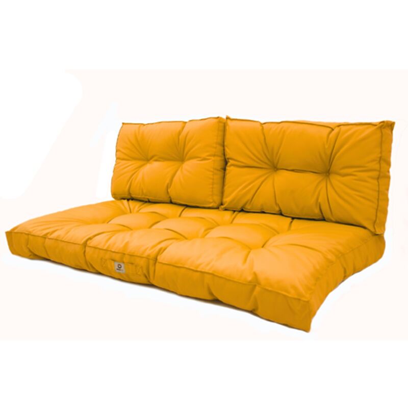 Deco Arts - Coussins pour salon de jardin capitonné 120x60cm jaune