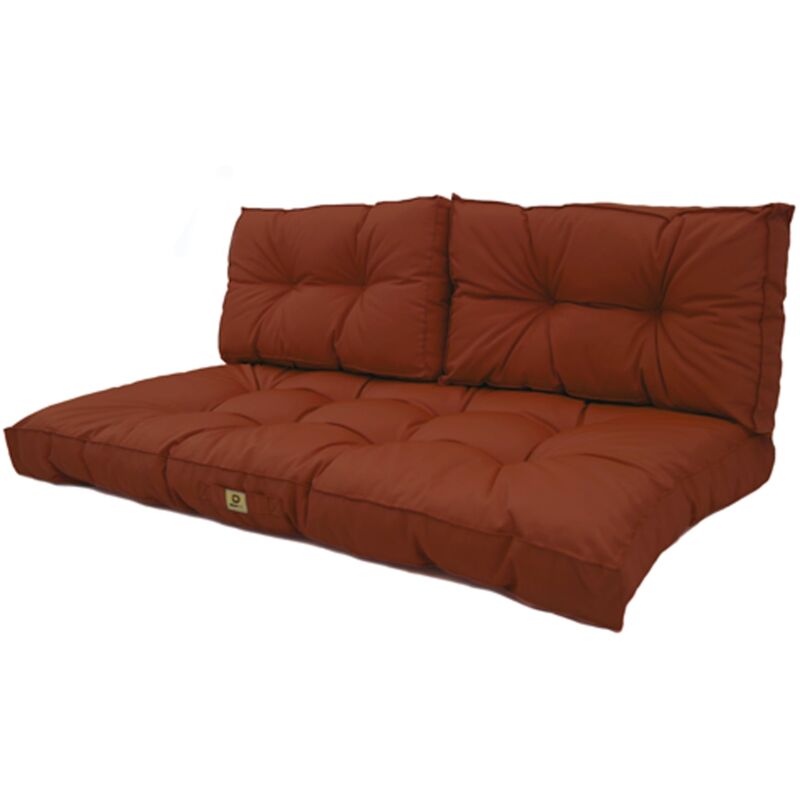 Deco Arts - Coussins pour salon de jardin capitonné 120x60cm Terracotta
