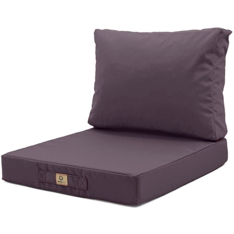 Deco Arts - Coussins pour salon de jardin déhoussable 50x60cm Gris carbone