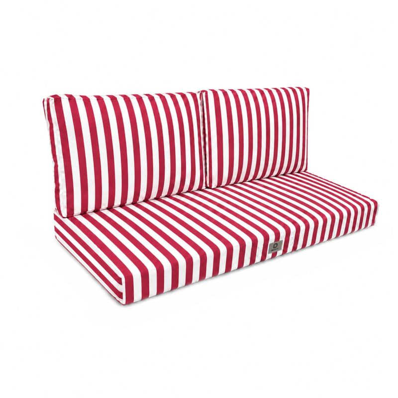 Coussins pour salon de jardin déhoussable 100x50cm Rayure rouge