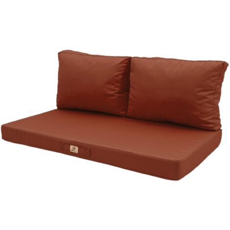 Coussins pour salon de jardin déhoussable 120x60cm Terracotta