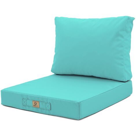 Coussins pour salon de jardin déhoussable 60x60cm Bleu caraïbes