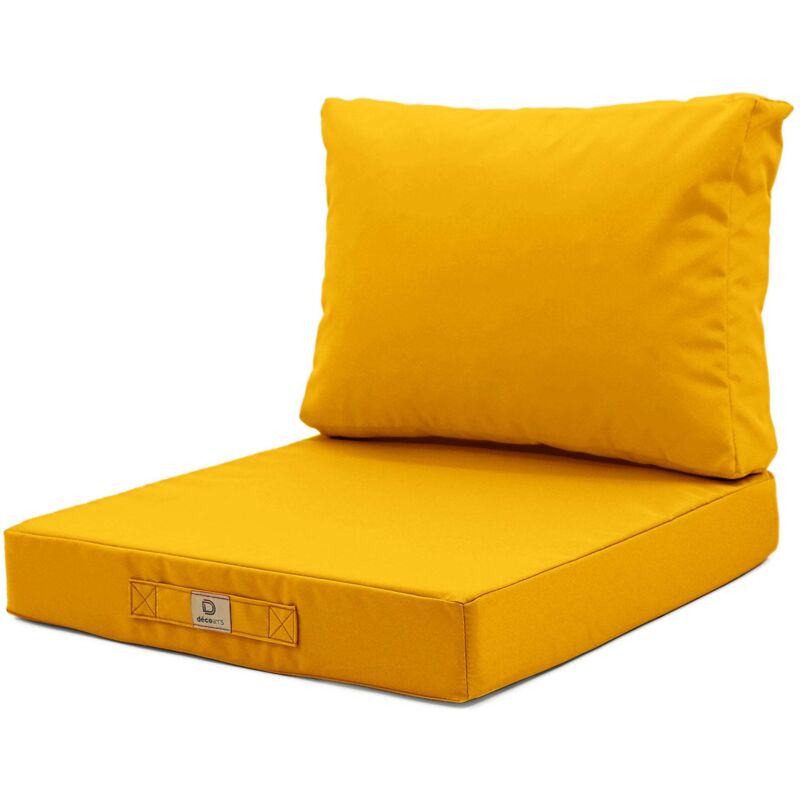 Coussins pour salon de jardin déhoussable 60x70cm Jaune