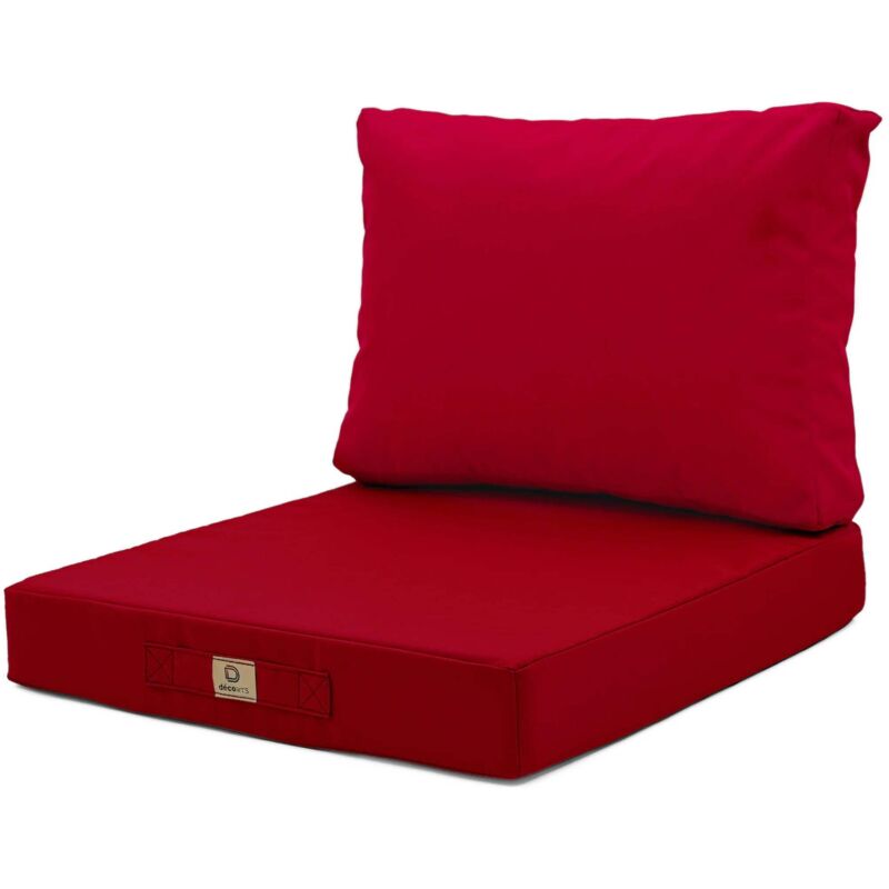 Coussins pour salon de jardin déhoussable 60x70cm Rouge