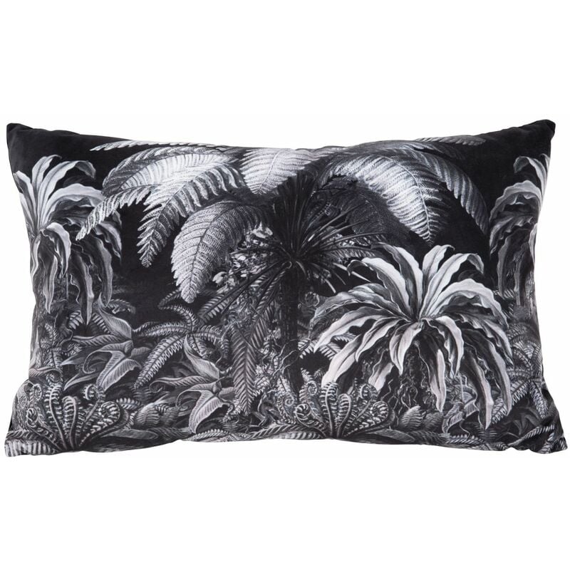 Coussin imprimé jungle effet velours