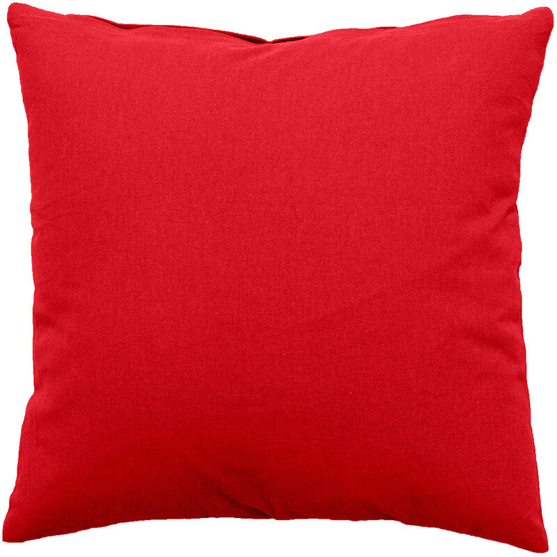 Coussin d&eacute;houssable uni en coton Rouge 40 x 40 cm - Rouge