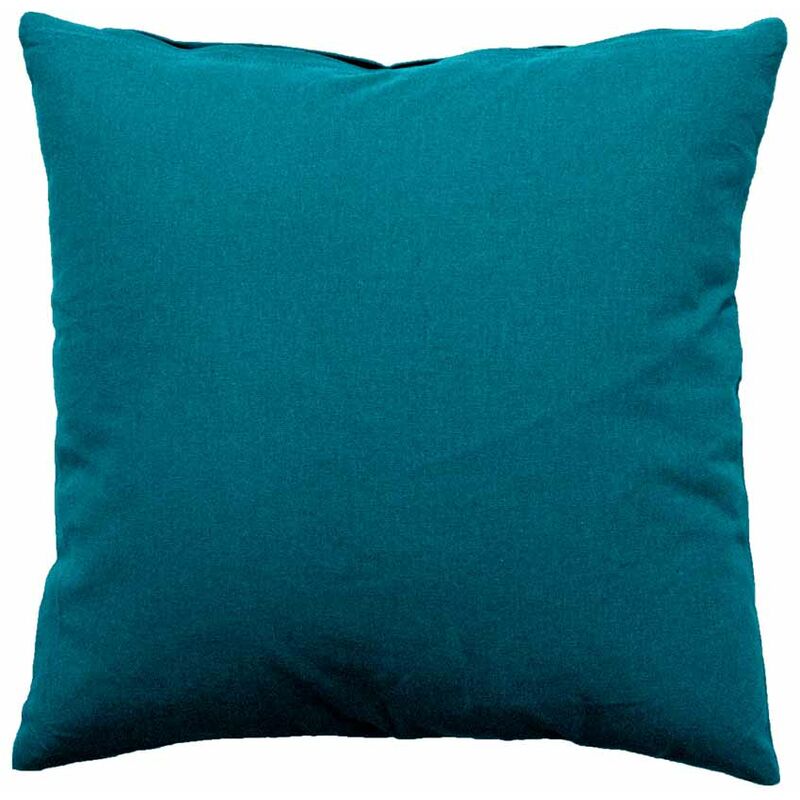Coussin déhoussable 40x40 cm lola 100% coton coloris bleu canard Coussin déhoussable 40x40 cm lola 100% coton coloris bleu canard