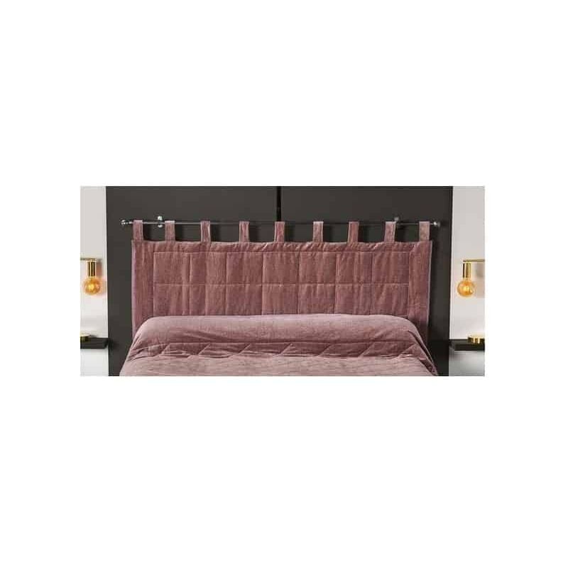 tête de lit matelassée à brides rose poudré - 70x160cm - rose