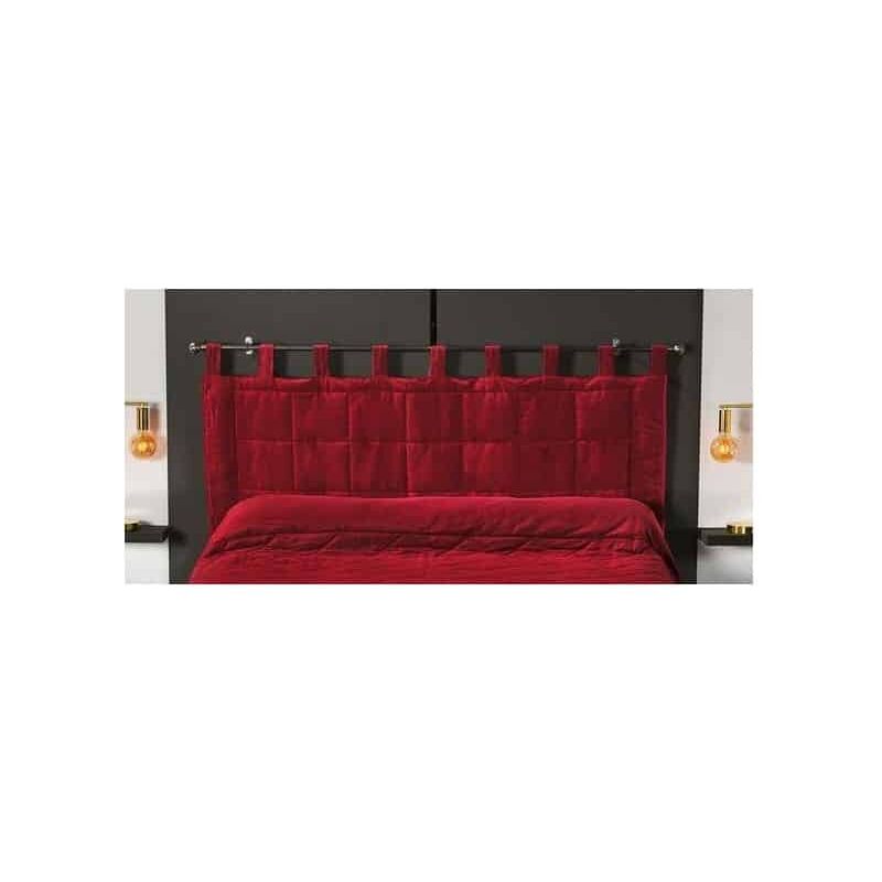 Tête de lit matelassée à brides rouge - 70x160cm - Rouge